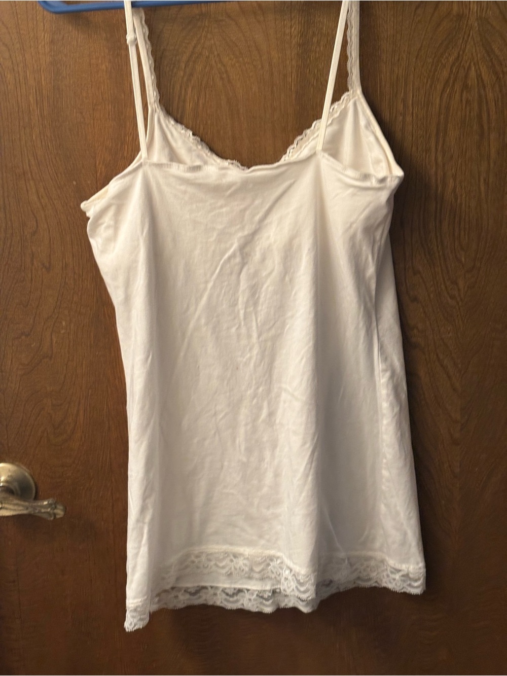 Women's White Lace-Trim Camisole Tank